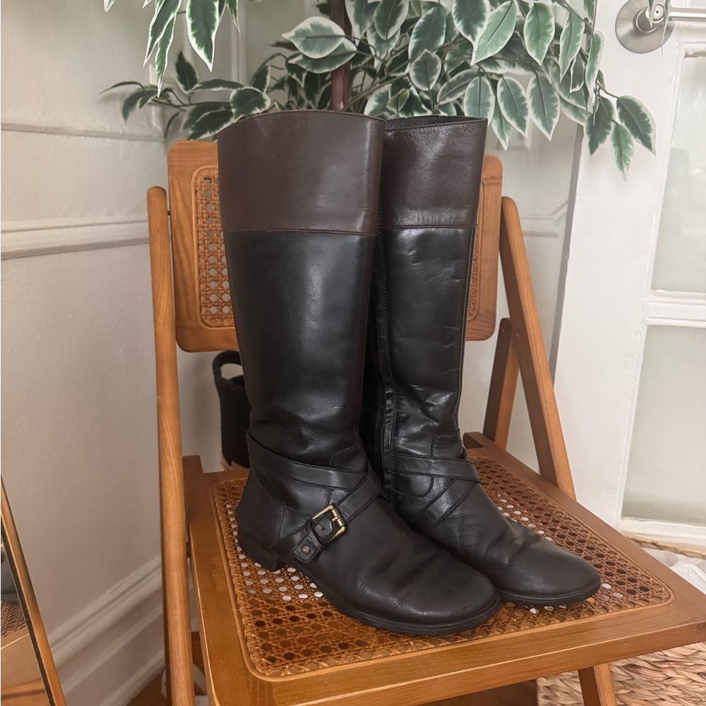 Ralph Lauren Black and Brown Riding Boots